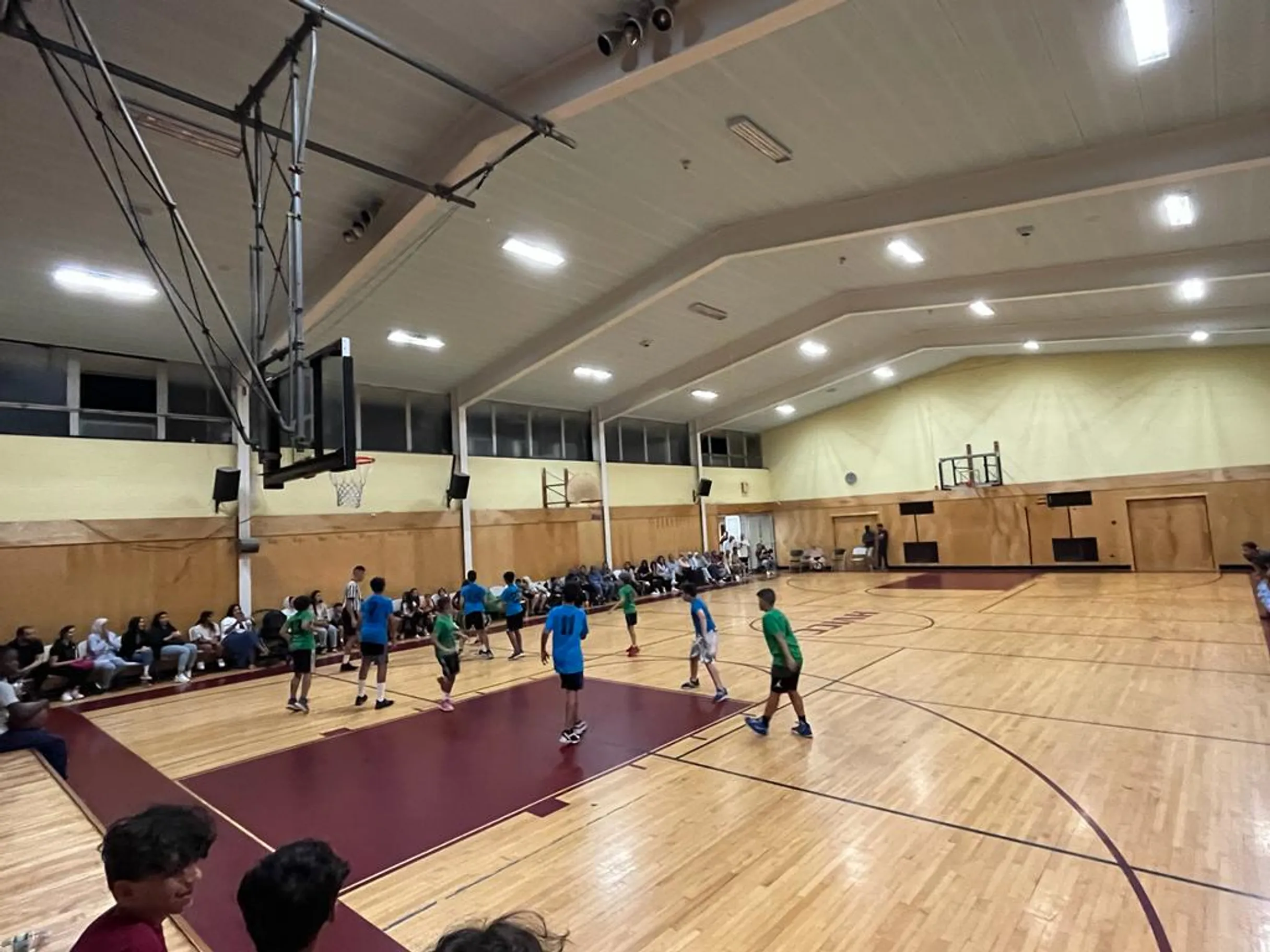 basketball court with players